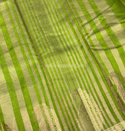 Semi Tussar Silk - Small Mango - Green Shade - VVSTS002