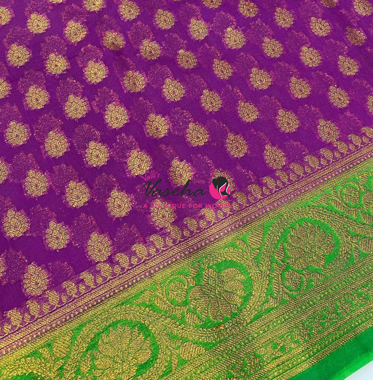 40% less - Offer Saree - Semi Banarsi Silk Saree - VVDS008