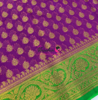 40% less - Offer Saree - Semi Banarsi Silk Saree - VVDS008