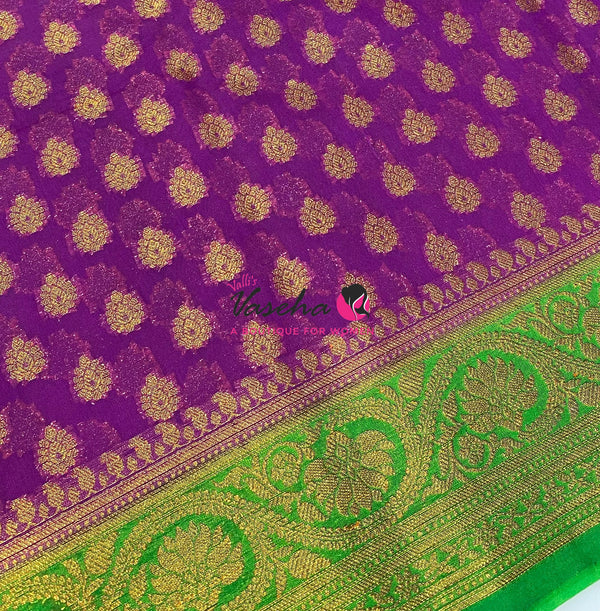 40% less - Offer Saree - Semi Banarsi Silk Saree - VVDS008