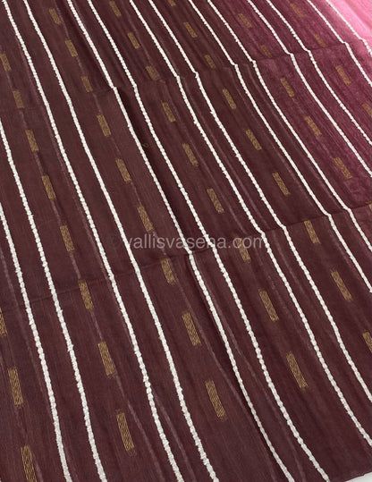 Bhagalpuri Silk - Brown With Pink - VVBS004