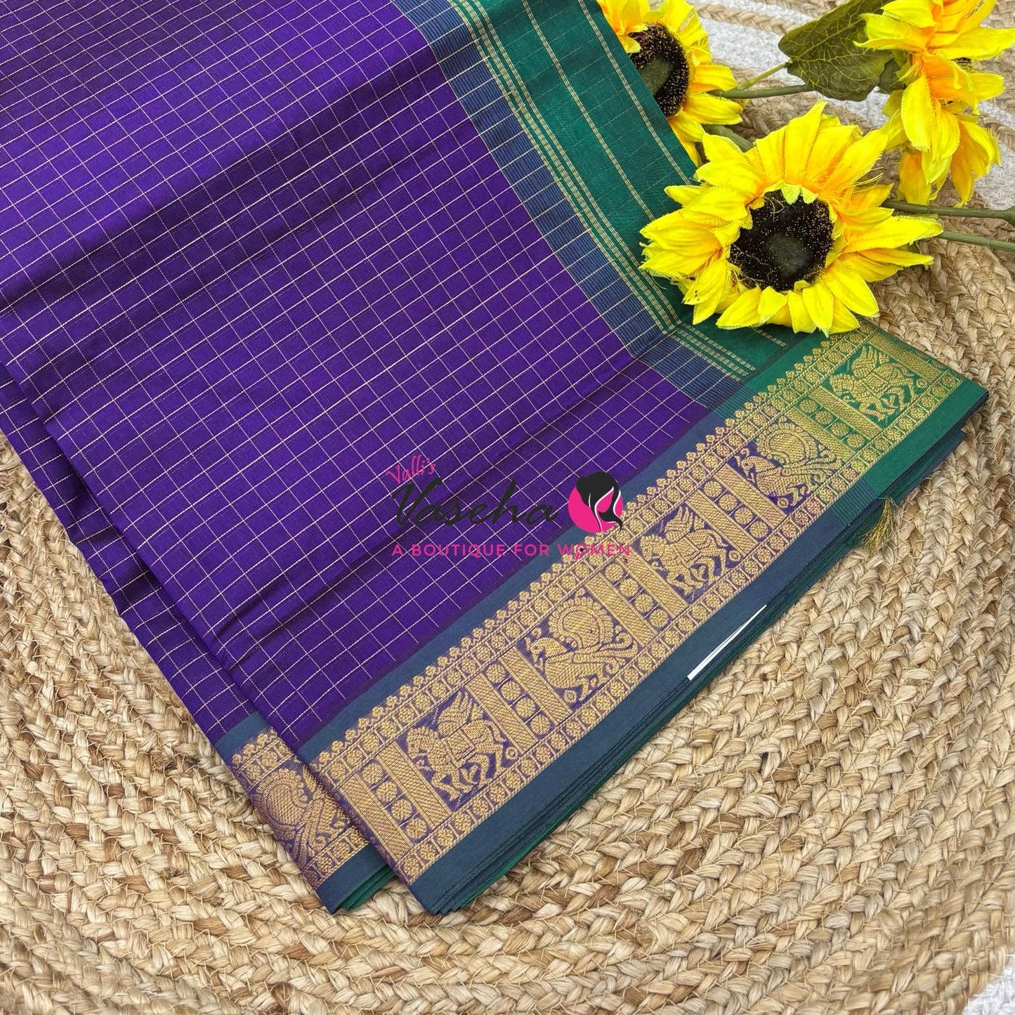 Pure Silk Cotton Saree - Zari Checks - VVCSC001