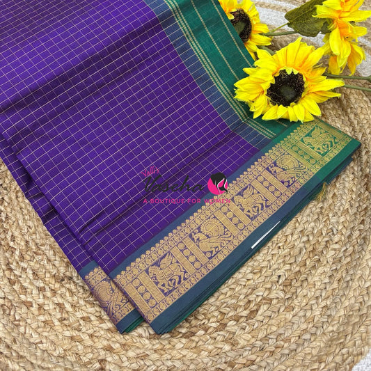 Pure Silk Cotton Saree - Zari Checks - VVCSC001