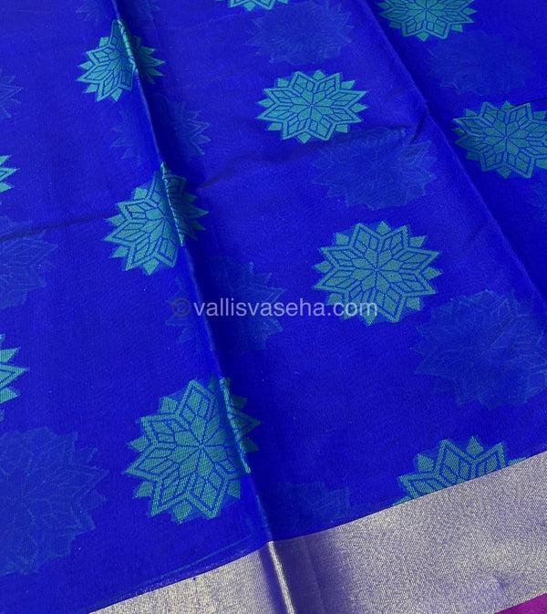 Banarasi - Kora Tanchoi - Star Flower Pattern - Semi Soft Silk Saree - VVKTS001