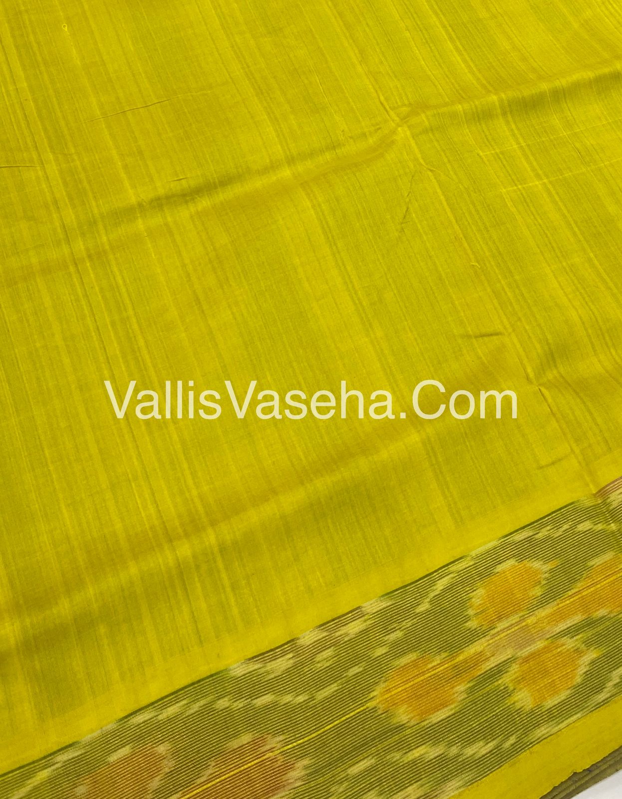 Semi Silk Cotton Saree - Blue & Yellow - VVSSC001