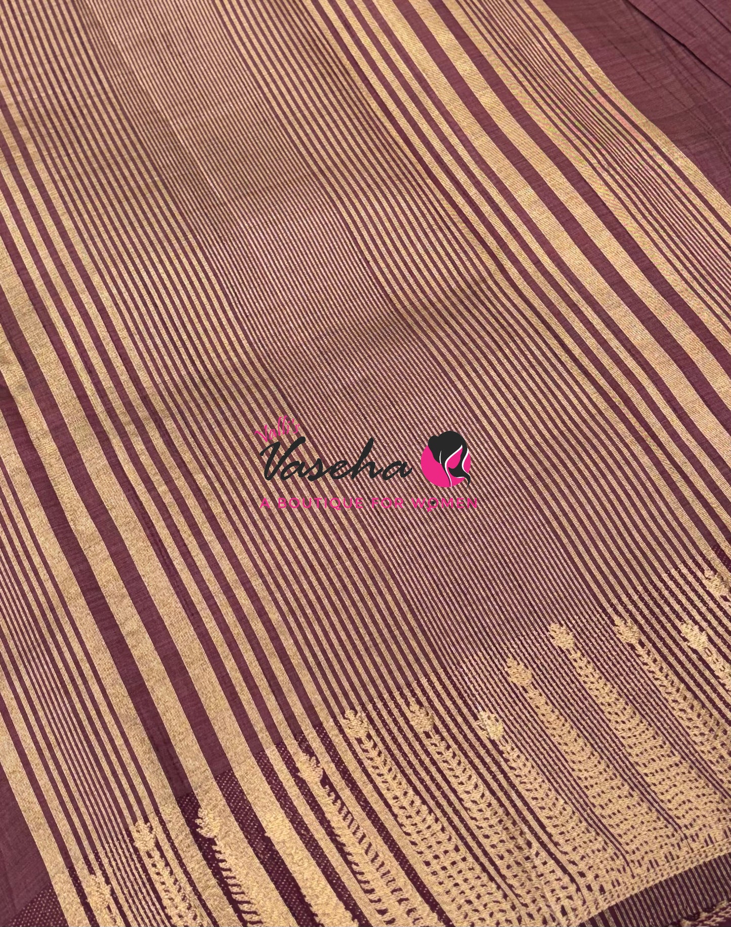 Semi Tussar Silk Saree | Wine Shade |VVSTS050