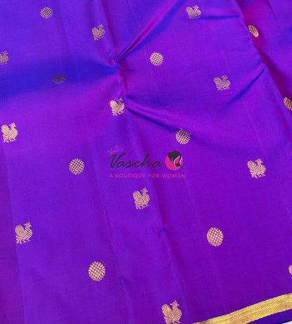 Pure Kanchipuram Silk Saree - Dual Tone Purple Shade - VVPS050