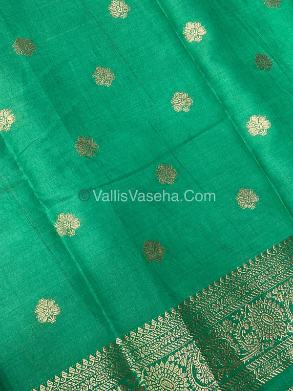 Semi Tussar Silk Saree |Green shade |VVSTS044