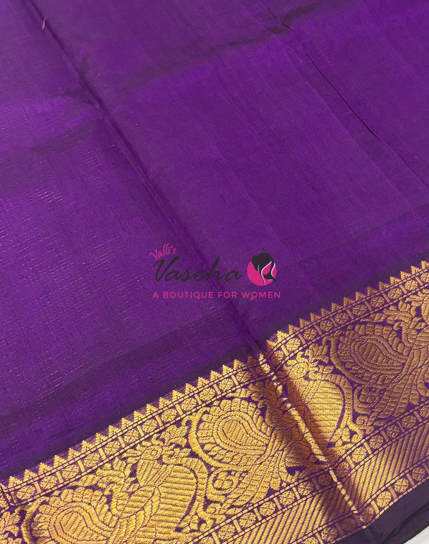 Pure Silk Cotton Saree - Vairavoosi checks - Mayil & Chakkaram - Purple Shade - VVMCV001