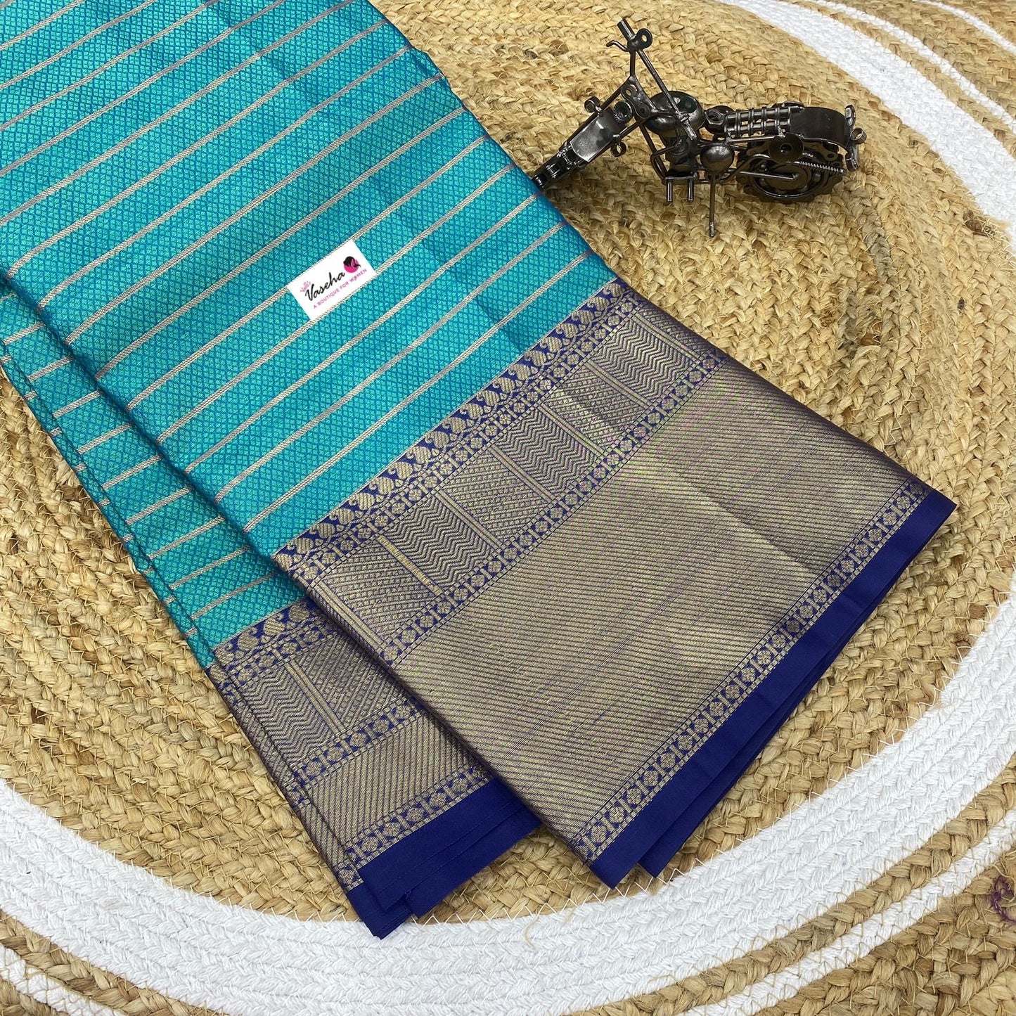 Banarasi - Kathan Silk Saree - Ramar Blue shade - VVBKS001