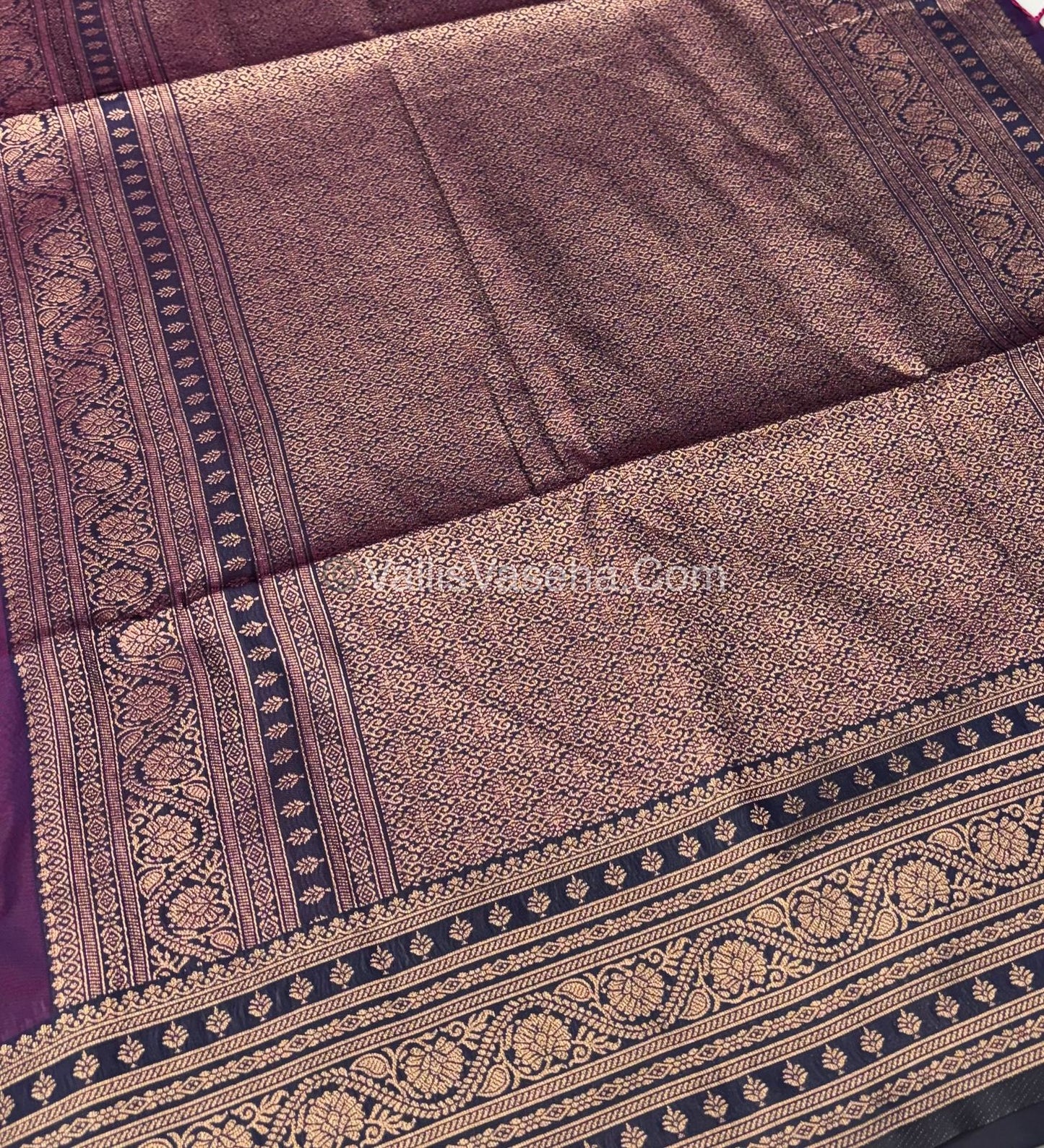 Semi Soft Silk - Violet With Blue Shade -VVSSS031 - 5