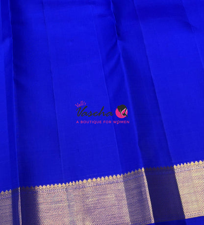 Pure Kanchipuram Silk Saree - Blue Shade - VVPS068