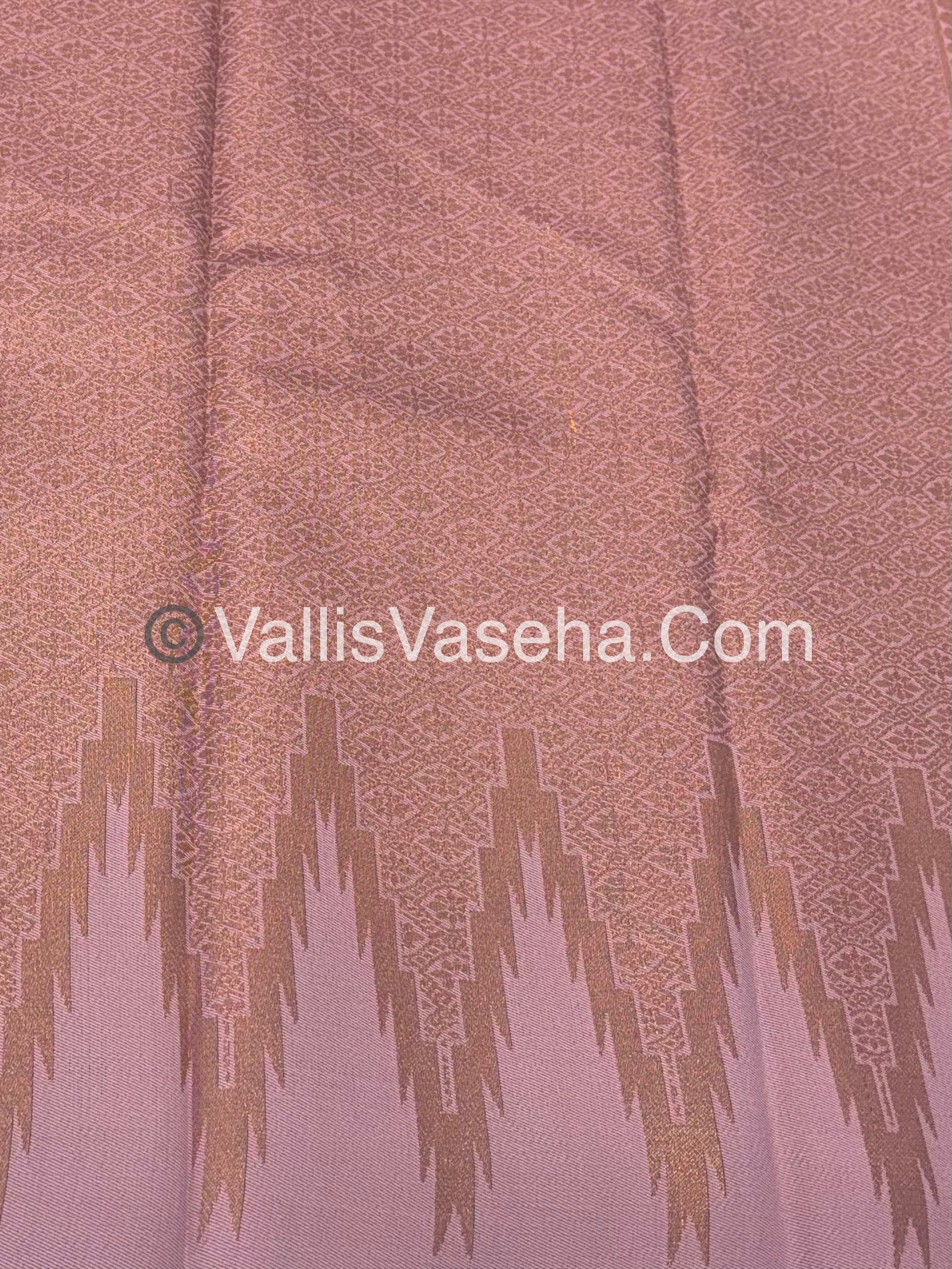 Kanchi Semi Silk  -Green with Pink - VVKSS003