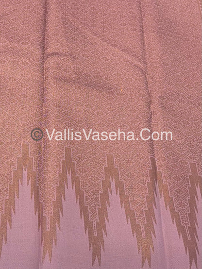 Kanchi Semi Silk  -Green with Pink - VVKSS003