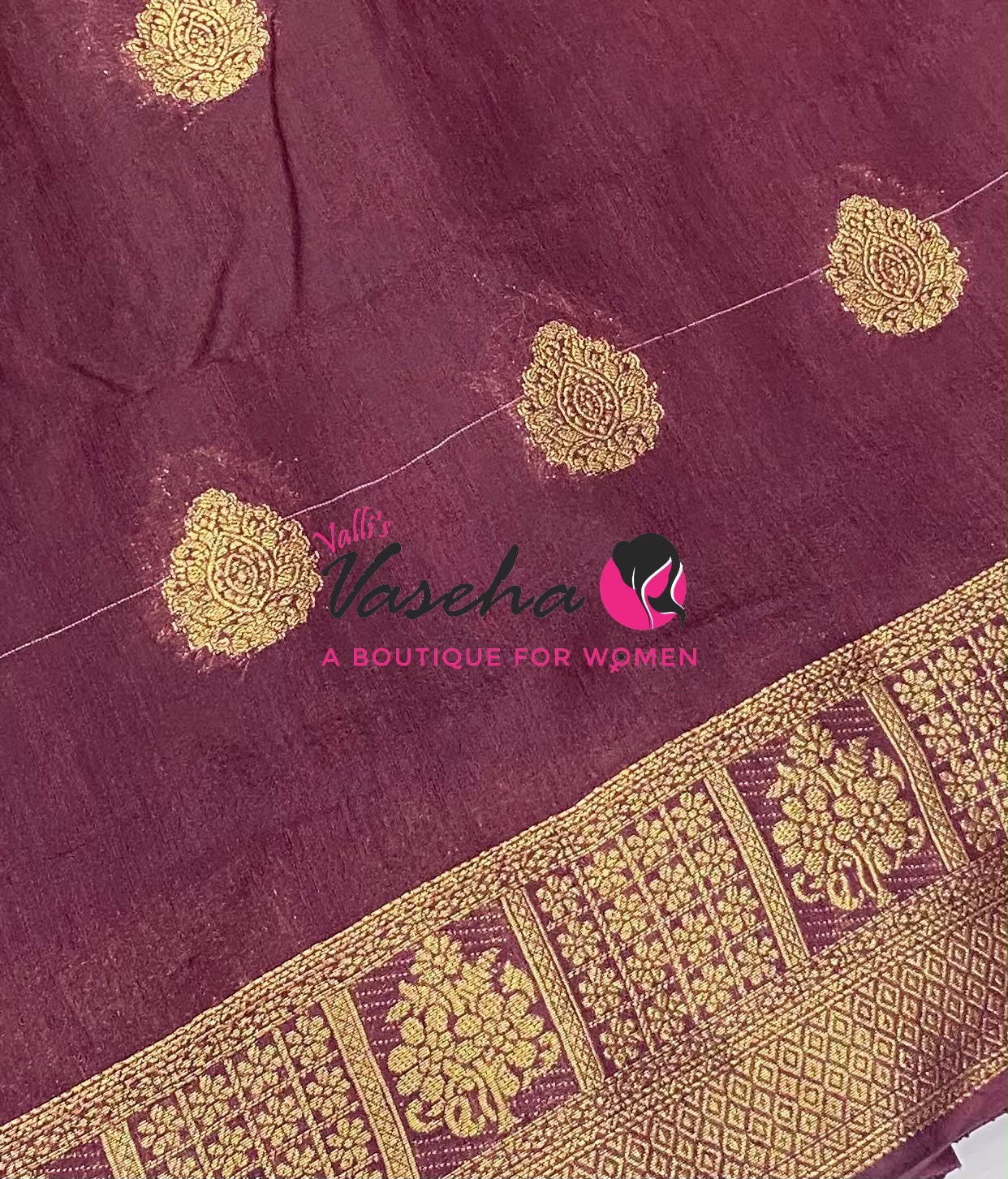 Semi Jute Silk Saree - Green With Maroon Shade- VVSJS002