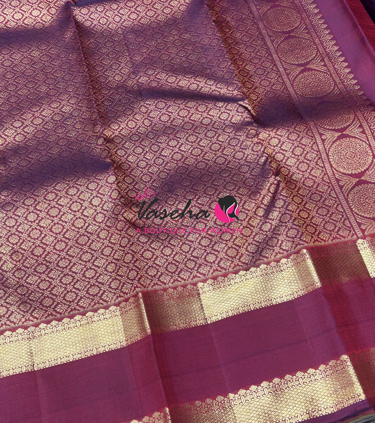 Pure Kanchipuram Silk Saree - Dual Tone Maroon Shade - VVPS095