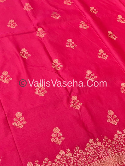 Semi Soft Silk with Border -Pink Shade  -VVSSS013