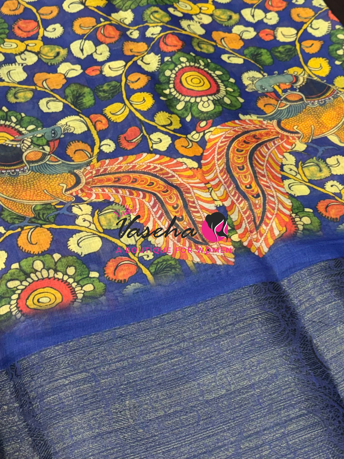 30% less - Offer Saree - Kalamkari Linen Saree - VVDS008