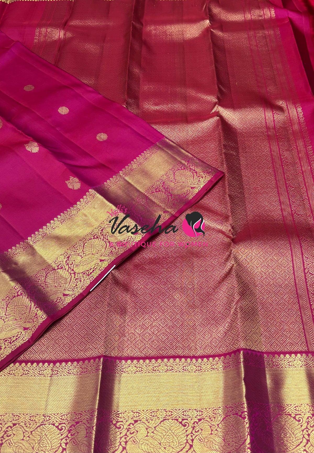 Pure Kanchipuram Silk Saree - Pink Shade - VVPS088