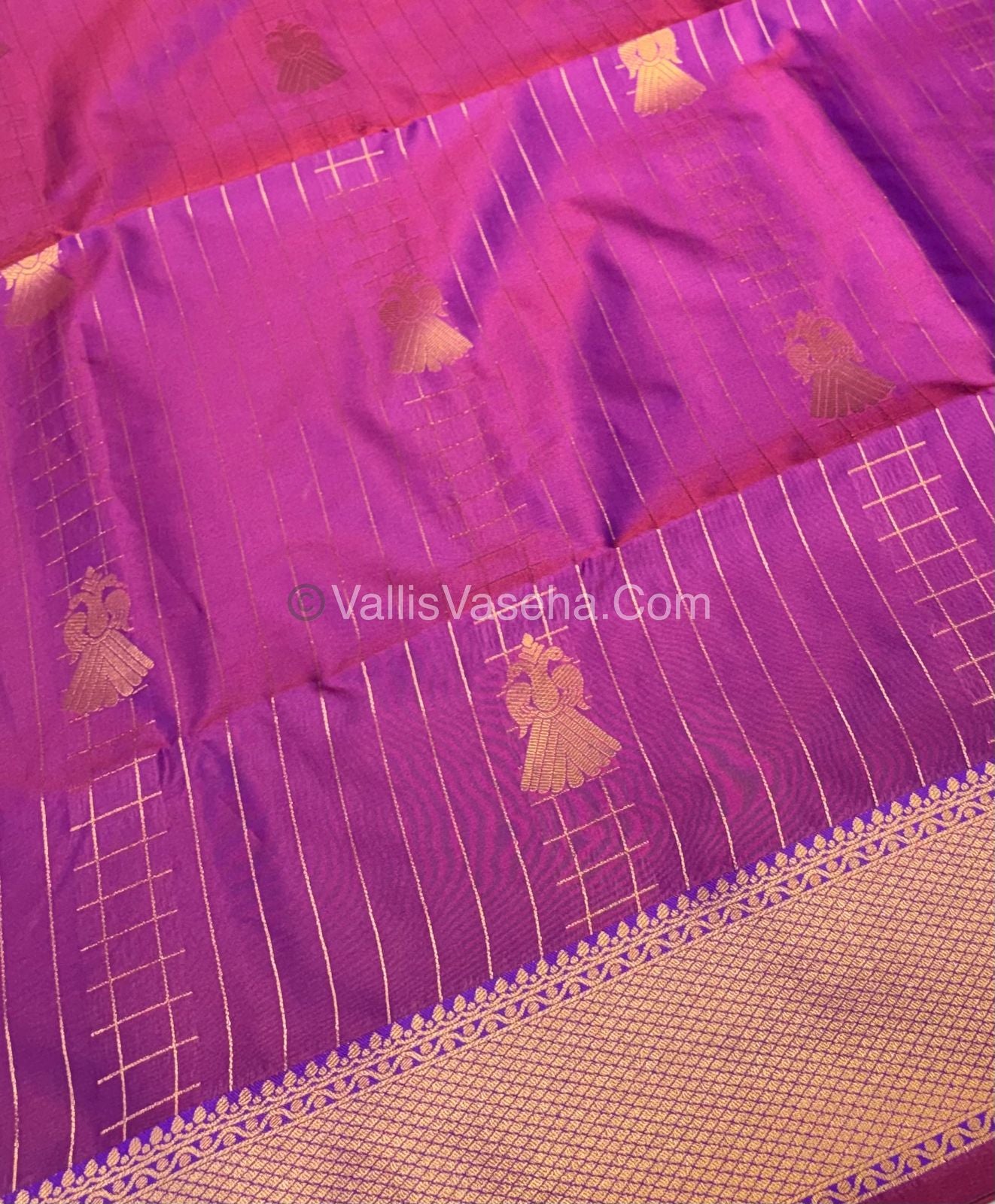 Semi Soft Silk - Border less - Purple  Shade -VVSSS023