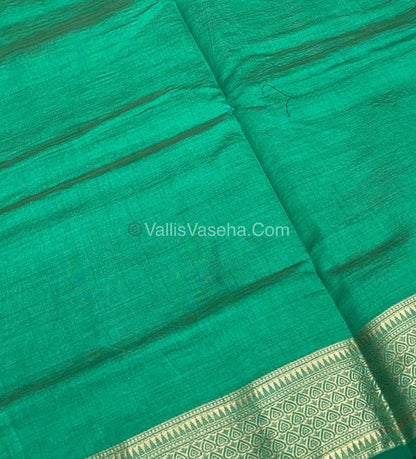 Semi Tussar Silk - Grand Pallu  - Green Shade - VVSTS020