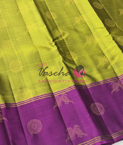 Half Mix - Pure Soft Silk Saree - Long Retta Petta Border with Butta - VVPSS105