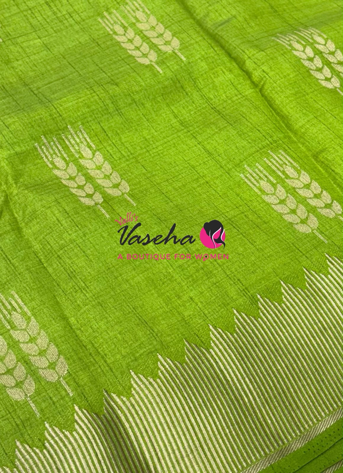 Semi Tussar Silk Saree | Light Green Shade |VVSTS051