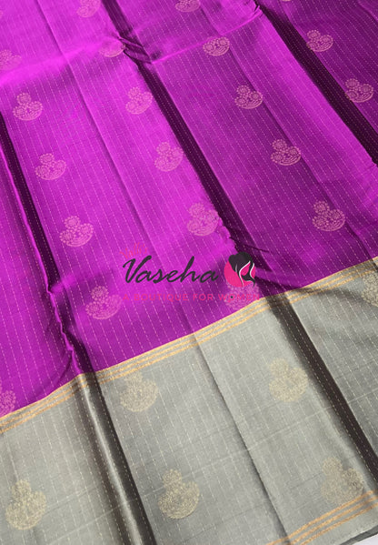 Half Mix - Pure Soft Silk Saree - Long Retta Petta Border with Butta - VVPSS084