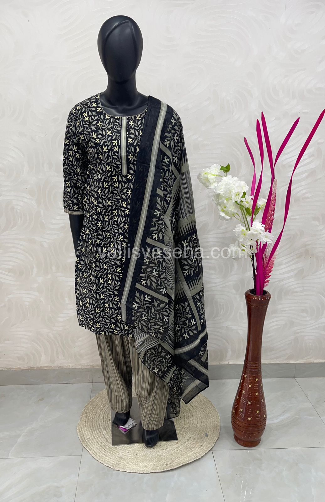 Ready Made - Semi Patiyala 3(pc) Set - Printed Cotton - VVRSP001