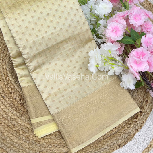 Semi Tussar Silk  - Cream shade  - VVSTS015