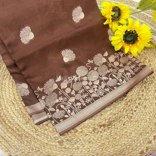 Banarasi Premium Viscose Saree - Brown Shade - VVBPV001