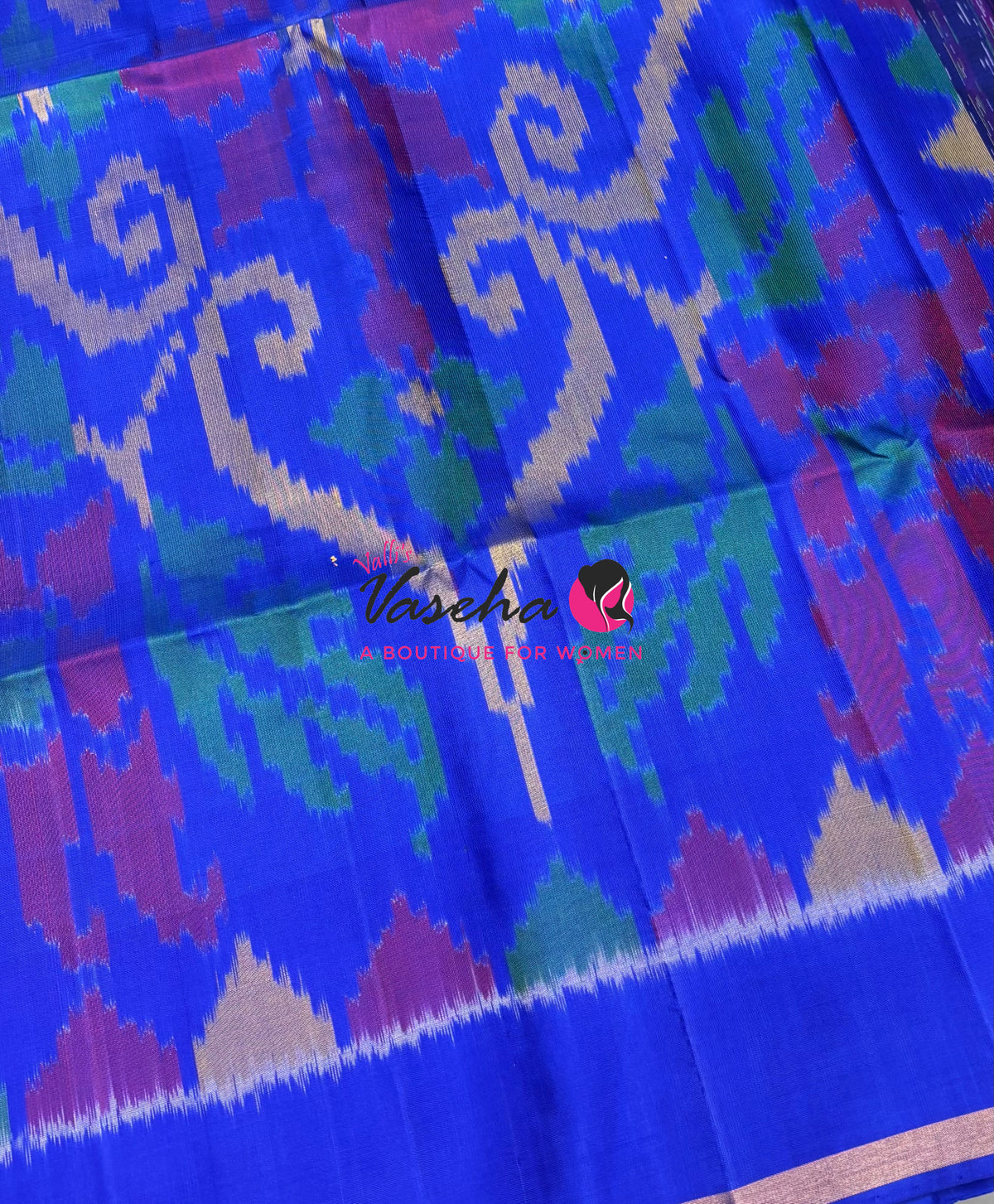 Pure Soft Silk Saree  - Pochampally Design - Purple & Blue Combo - VVPSS110