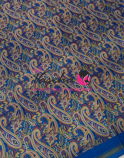 Casual Wear - Fancy Printed Silk  - Blue Shade - VVFPS001