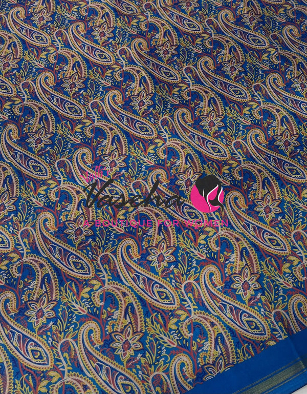 Casual Wear - Fancy Printed Silk  - Blue Shade - VVFPS001
