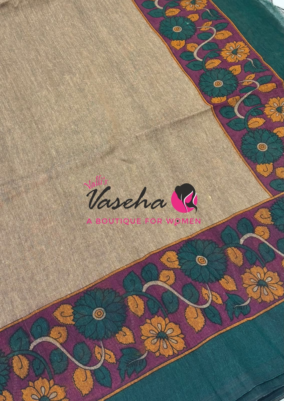 Handloom Cotton Sarees with Kalamkari Blouse - VVKCK004