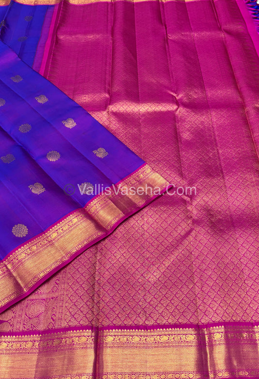 Pure Kanchipuram Silk Saree - Purple & Pink Combo - VVPS025