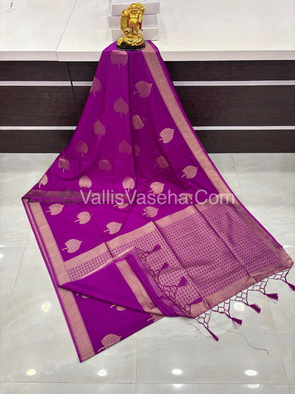 Banarasi - Heritage Silk - Semi Kathan Silk - Purplish Pink Shade - VVBHS007