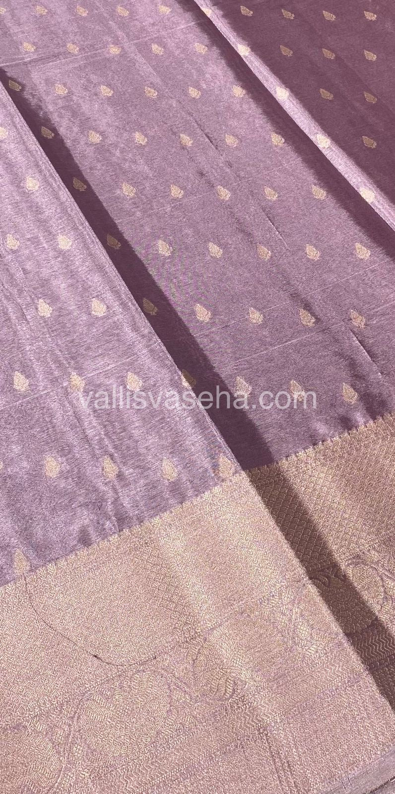 Semi Bridal Tissue Sarees - Light Lilac mixed Pink Shade - VVSBT002