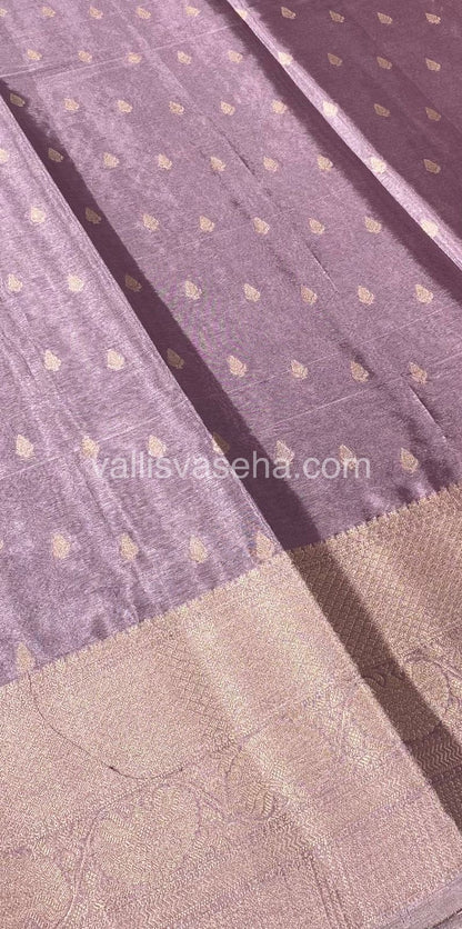 Semi Bridal Tissue Sarees - Light Lilac mixed Pink Shade - VVSBT002