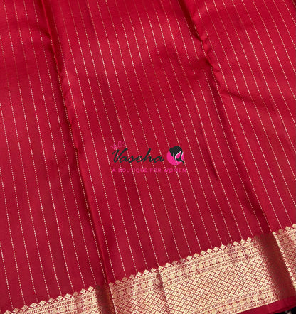 Pure Kanchipuram Silk Saree - Vairavoosi Design  - Maroon Shade  - VVPS087