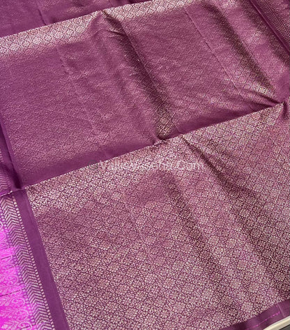 Pure Soft Silk Saree - Pink & Wine Purple Shade - VVPSS055