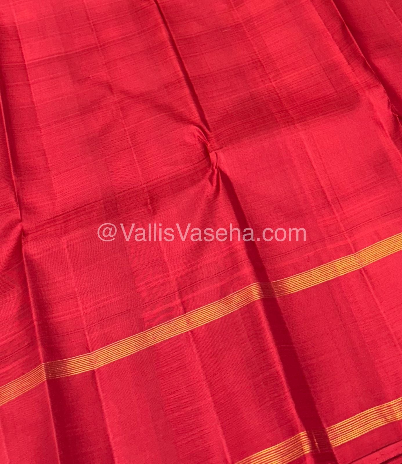 Pure Korvai Kanchipuram Silk Saree - Checks Pattern - Black & White with Red Combo - VVPS015