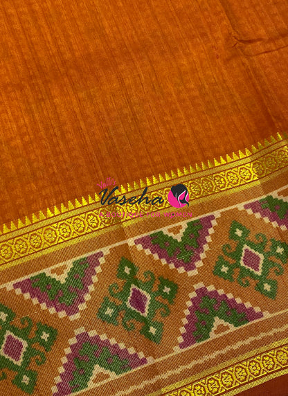 Semi Patola | Printed Silk Saree - Purple With Pink Combo - VVSPS002