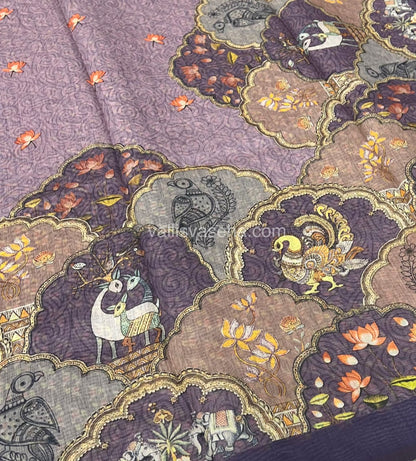 Semi Chanderi Saree - Digital Printed - VVSCD001