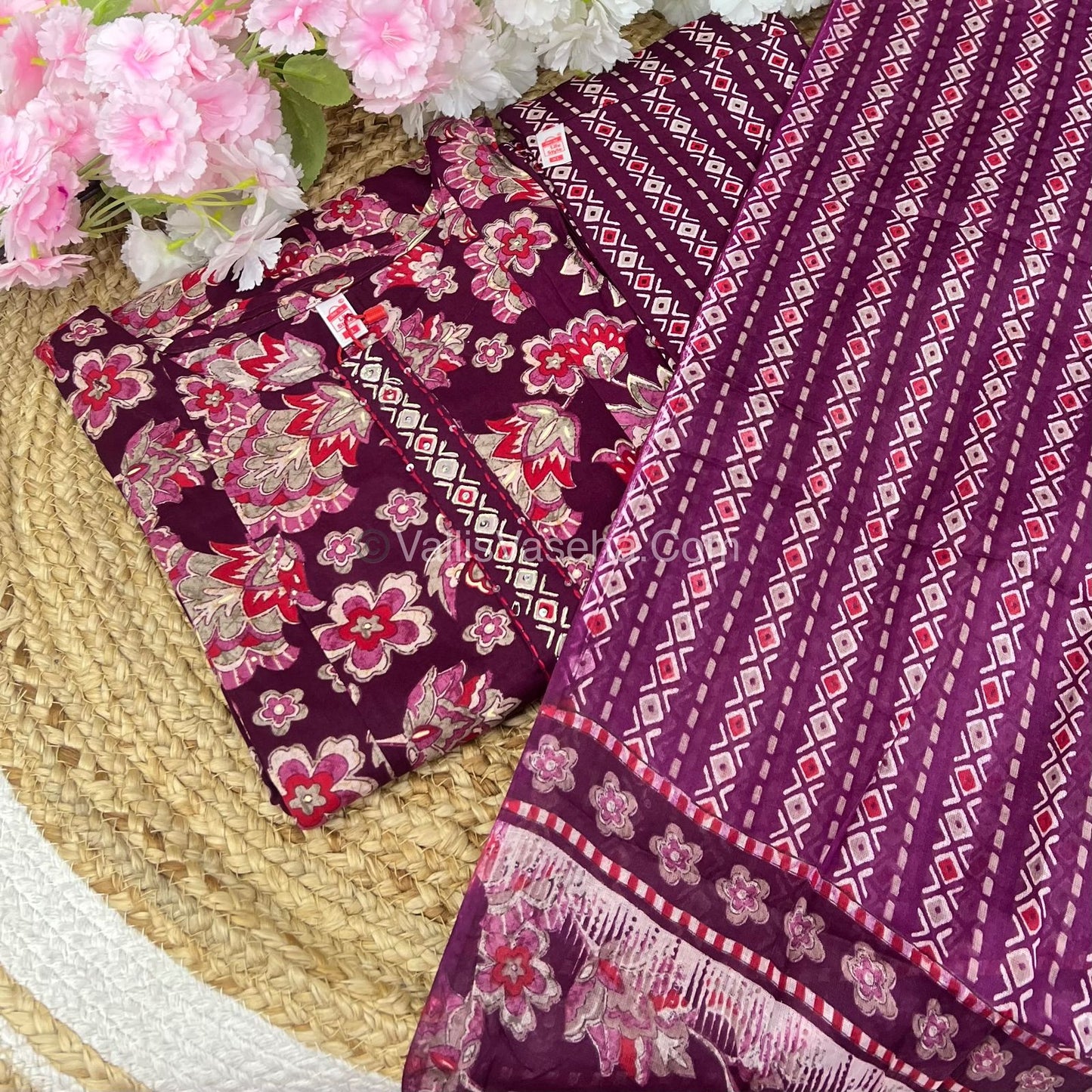 Ready Made - Anarkali - Salwar, Kameez & Duppatta(3pc)- Printed Cotton - VVAS005