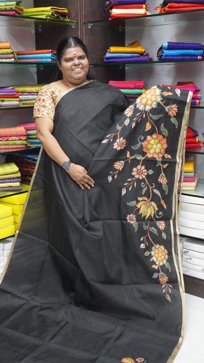 Kota Appliqué Work - Kalamkari design - Black - VVKA001