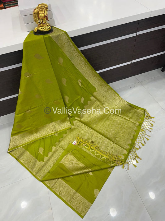 Banarasi - Heritage Silk - Semi Kathan Silk - Mehndi Green Shade - VVBHS005