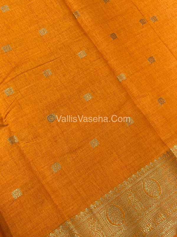 Semi Tussar Silk Saree |Mustard Orange shade |VVSTS045