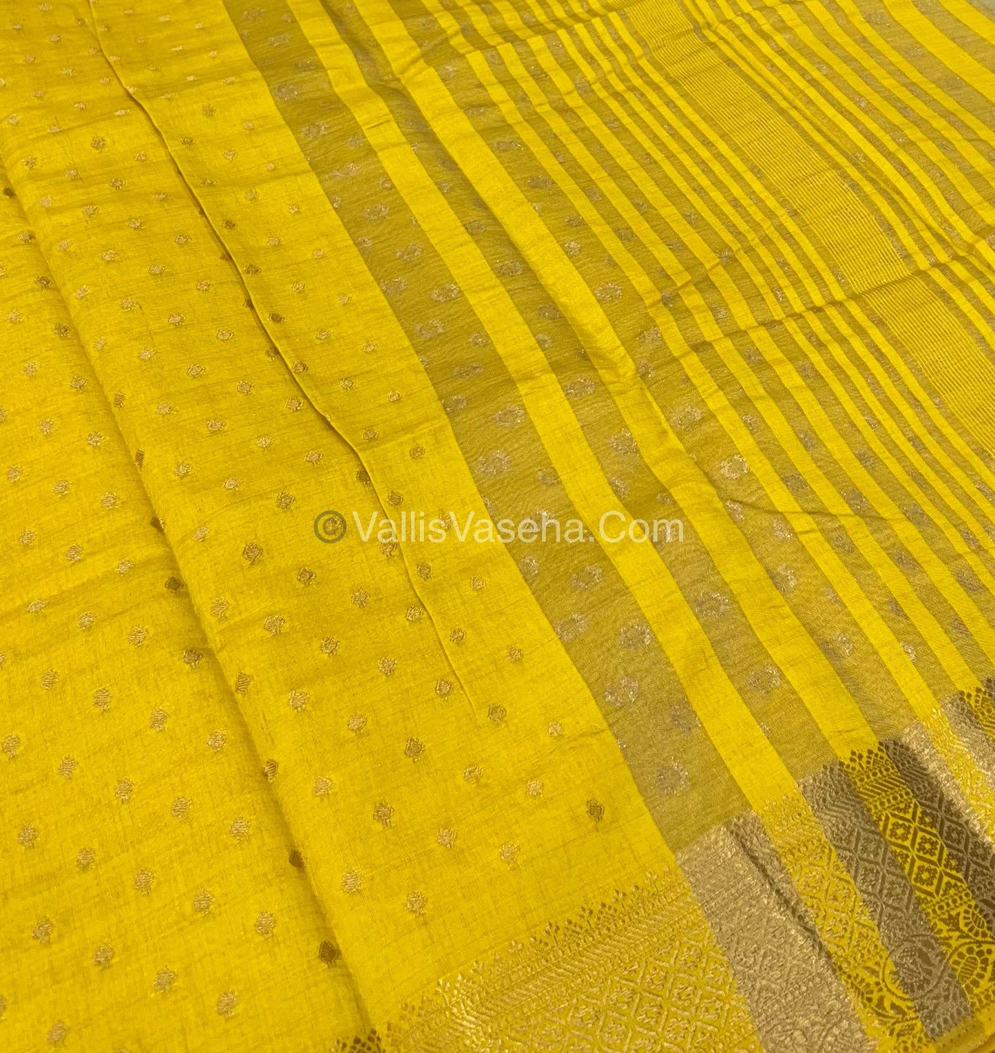 Semi Tussar Silk  - Yellow Shade  - VVSTS014