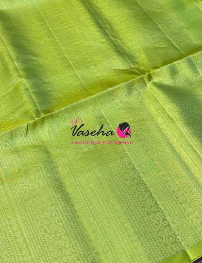 Pure Soft Silk Saree -  Black & Green Shade - VVPSS086
